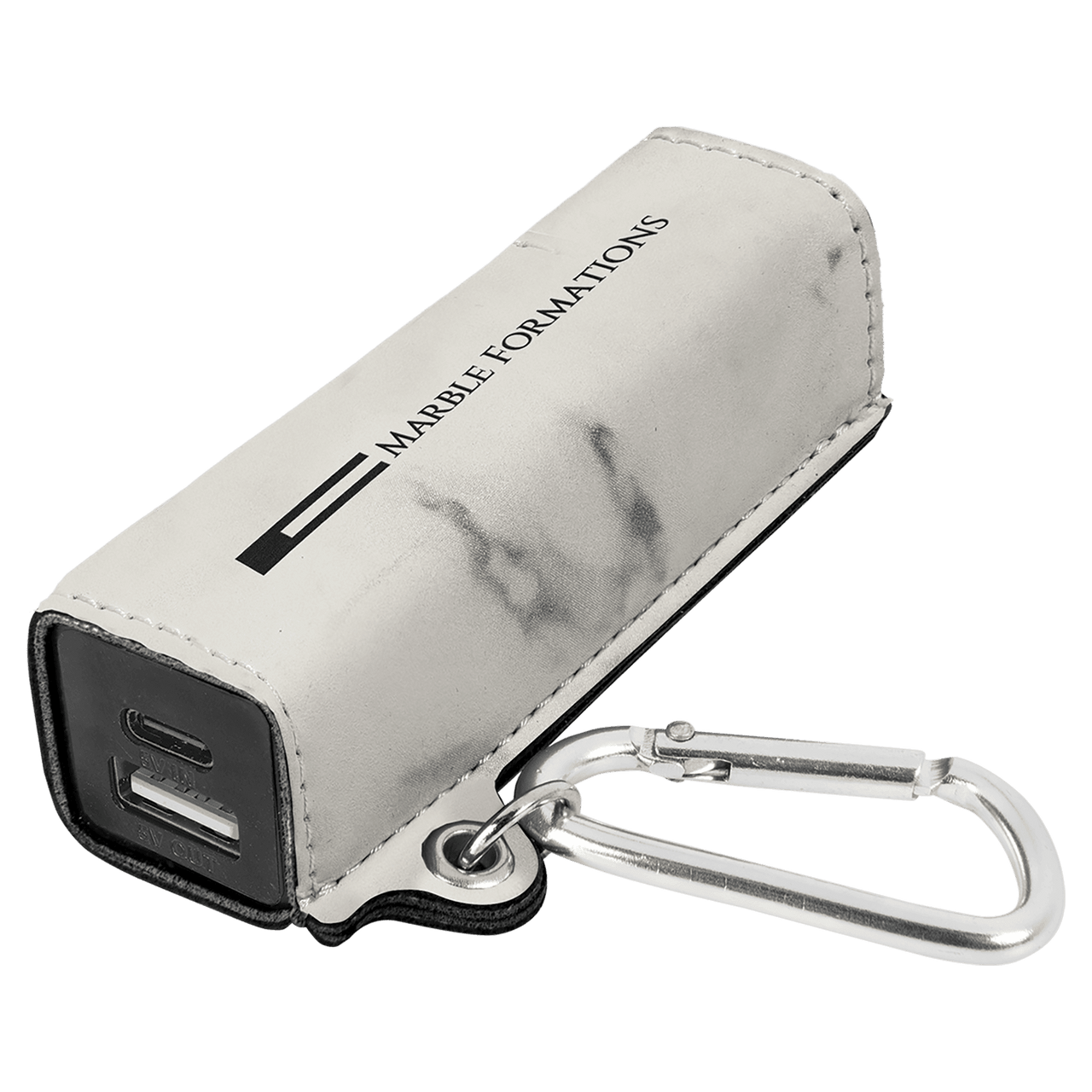 Rawhide Laserable Leatherette 2200 mAh Power Bank with USB Cord