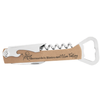Thumbnail for Dark Brown Laserable Leatherette Wine Bottle Opener
