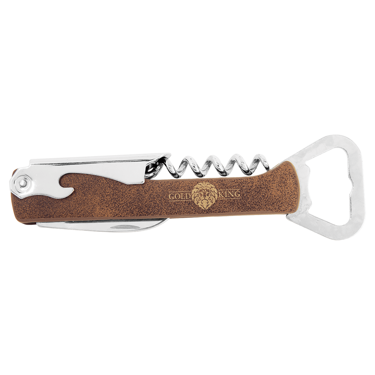 Rustic/Gold Laserable Leatherette Wine Bottle Opener