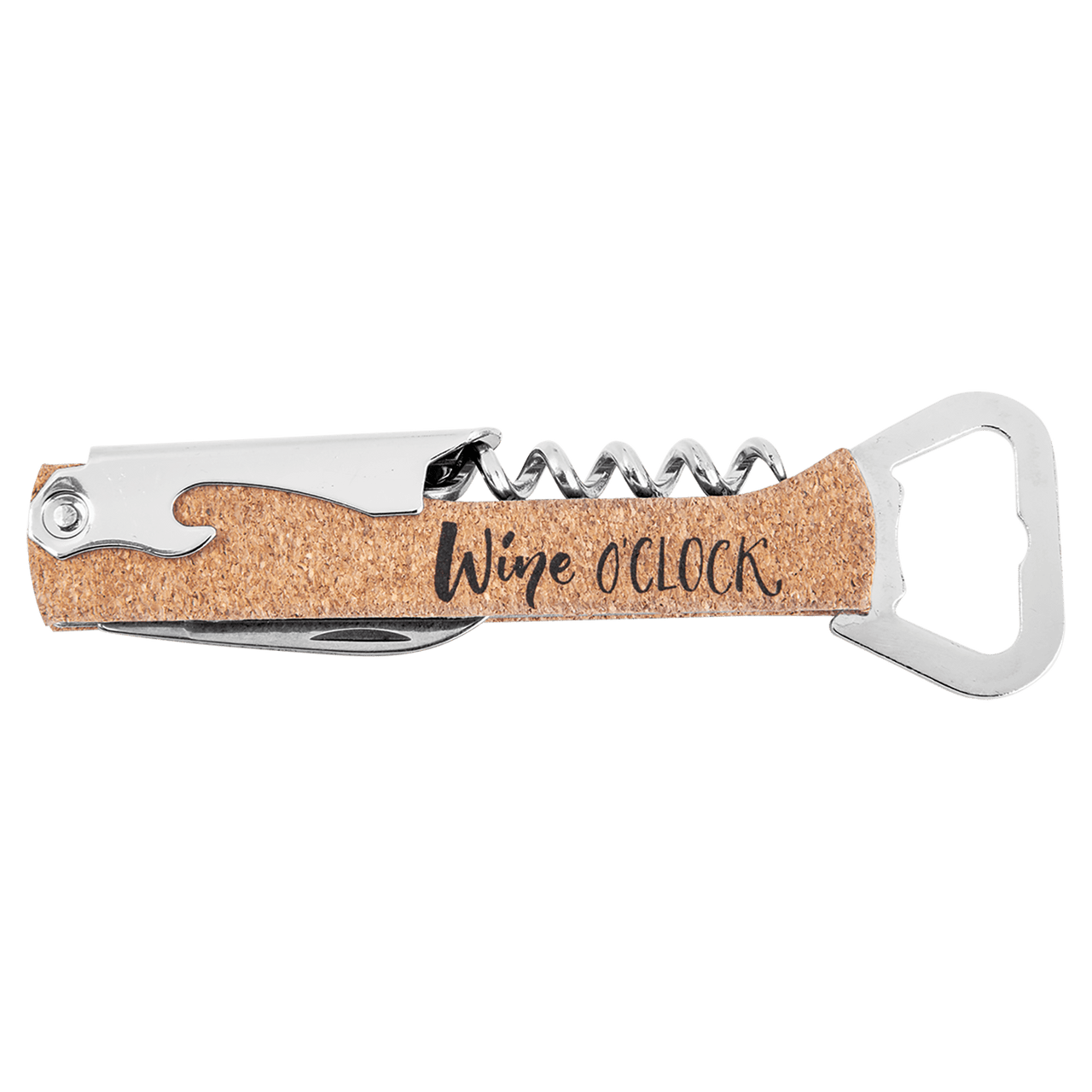 Dark Brown Laserable Leatherette Wine Bottle Opener