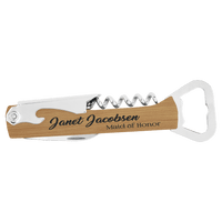 Thumbnail for Dark Brown Laserable Leatherette Wine Bottle Opener