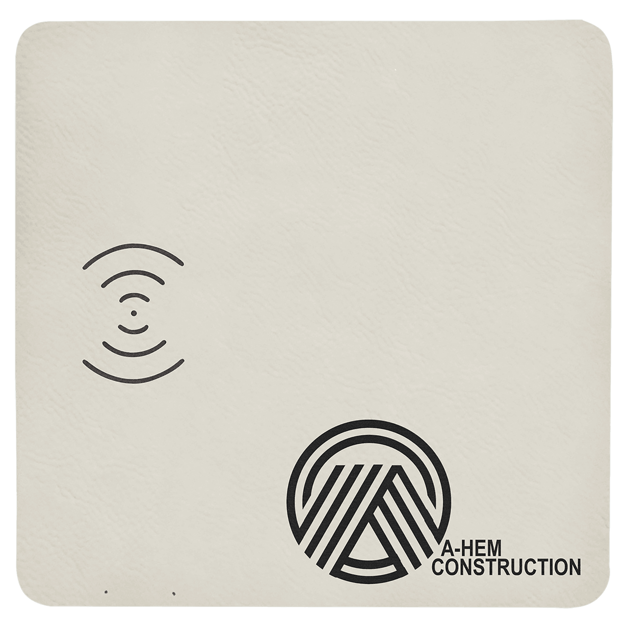 8" x 8" Gray Laserable Leatherette Phone Charging Mat