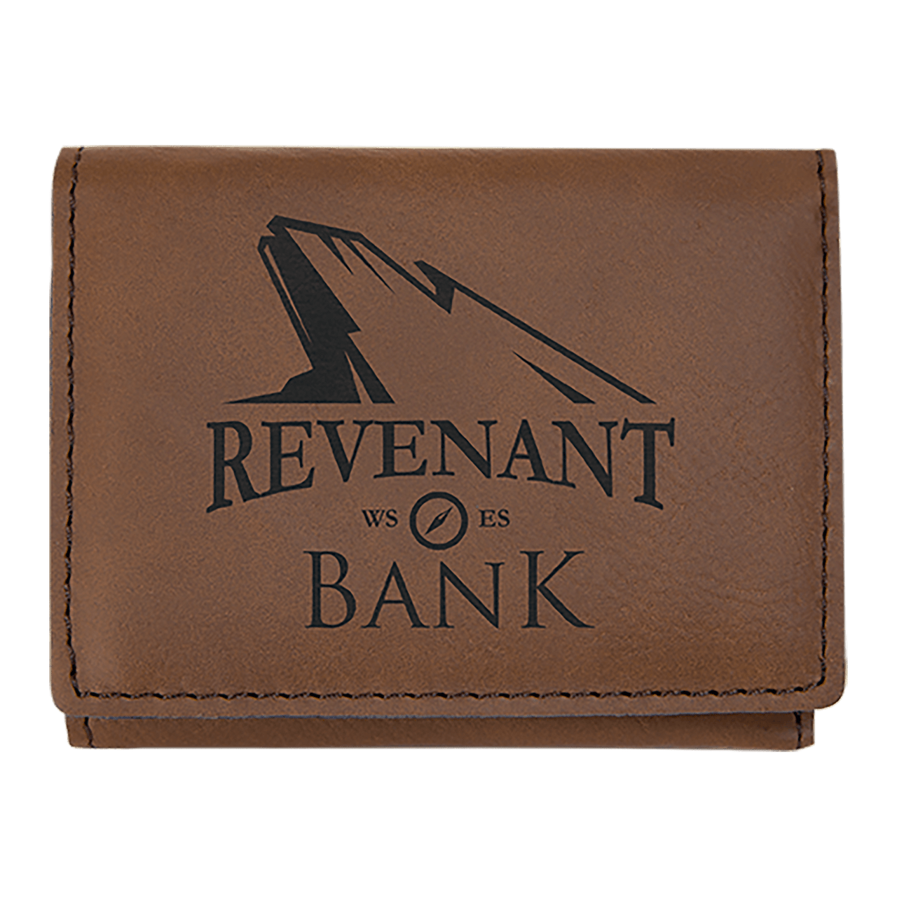 3" x 4" Black/Gold Laserable Leatherette Trifold Wallet