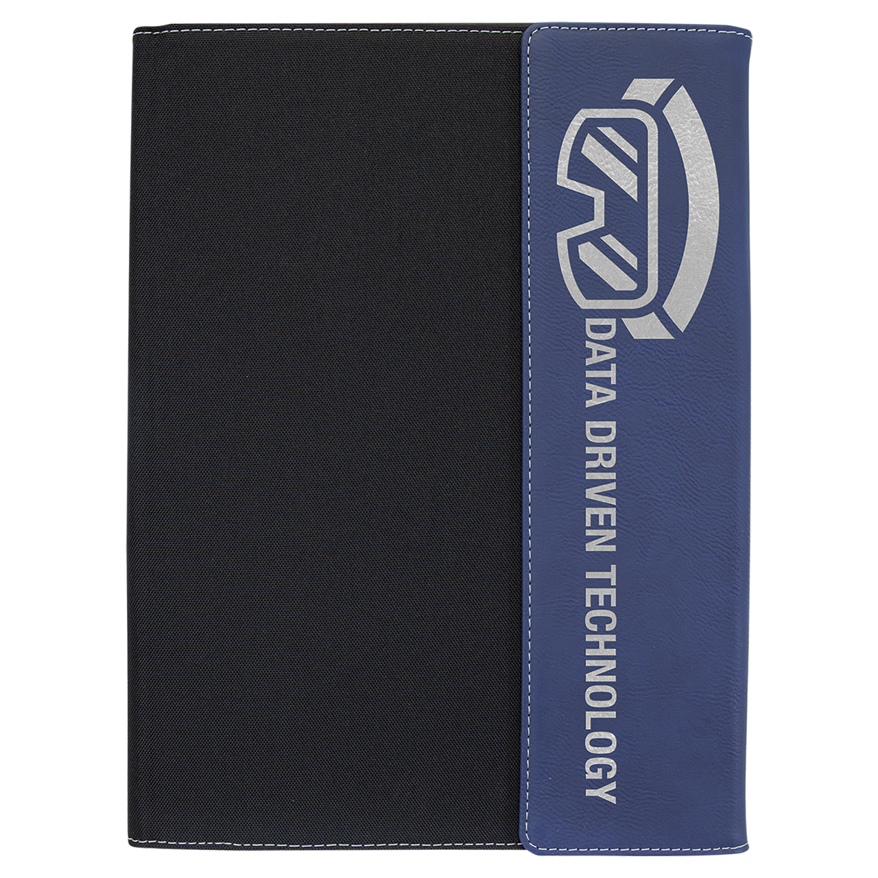 9 1/2"x12" Rustic/Silver Laserable Leatherette/Gray Canvas Portfolio w/Notepad