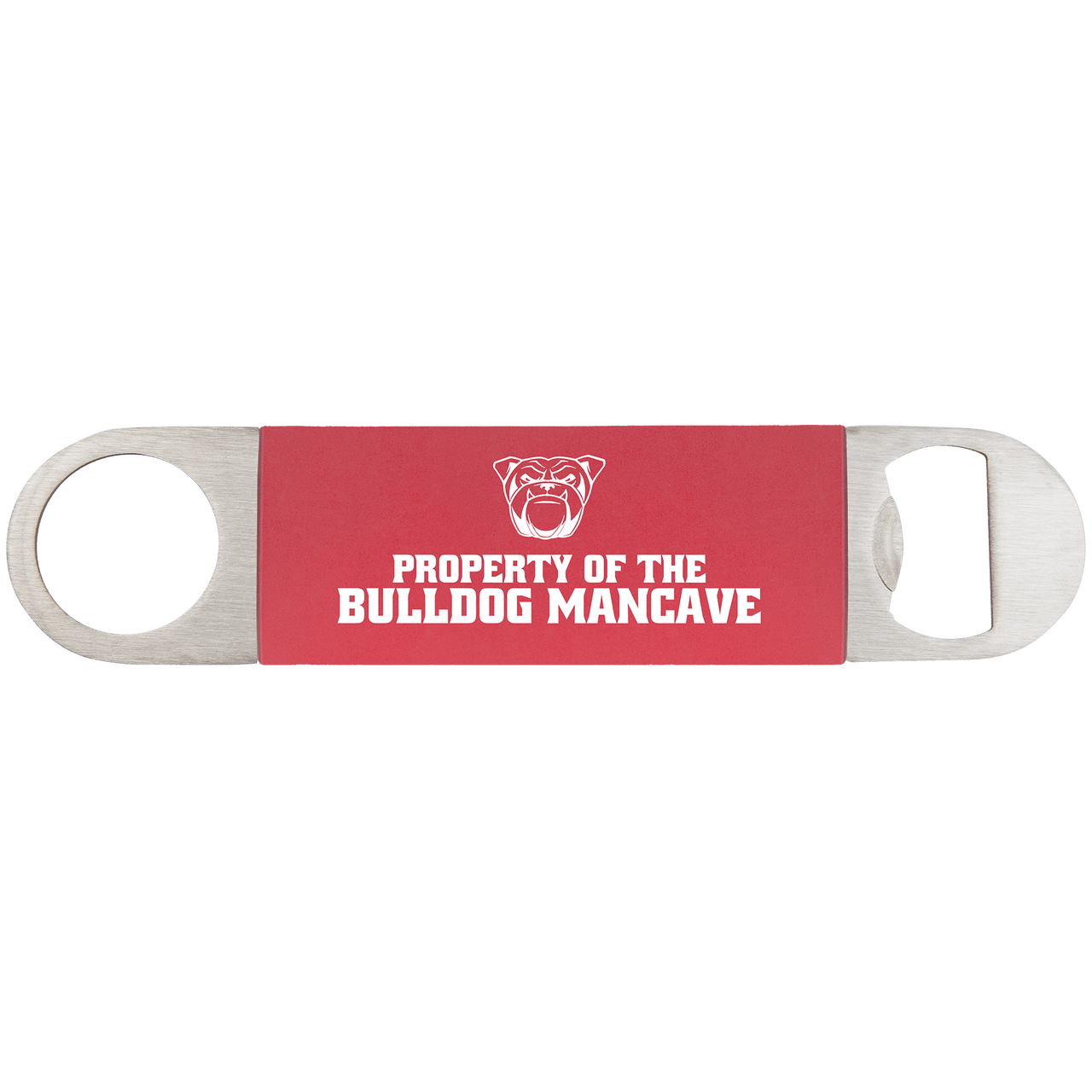 1 1/2" x 7" Pink/Black Bottle Opener with Silicone Grip