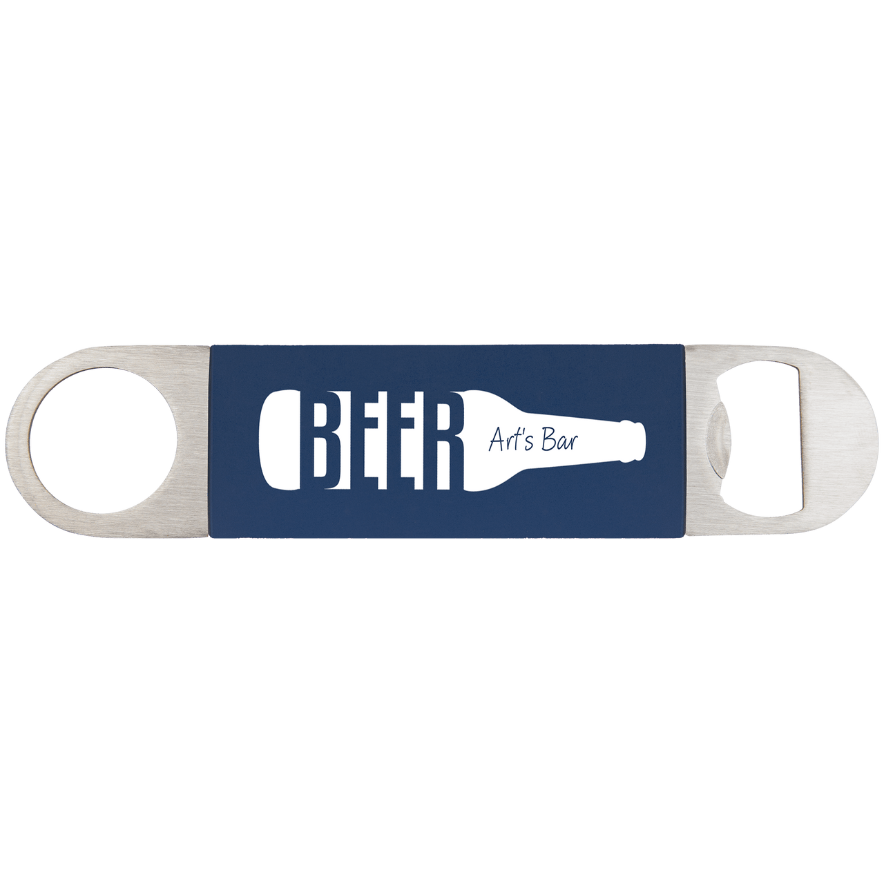 1 1/2" x 7" Pink/Black Bottle Opener with Silicone Grip