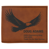 Thumbnail for Dark Brown Laserable Leatherette Bi-Fold Wallet w/Flip  ID Display