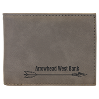 Thumbnail for Dark Brown Laserable Leatherette Bi-Fold Wallet w/Flip  ID Display