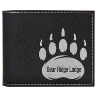 Thumbnail for Dark Brown Laserable Leatherette Bi-Fold Wallet w/Flip  ID Display
