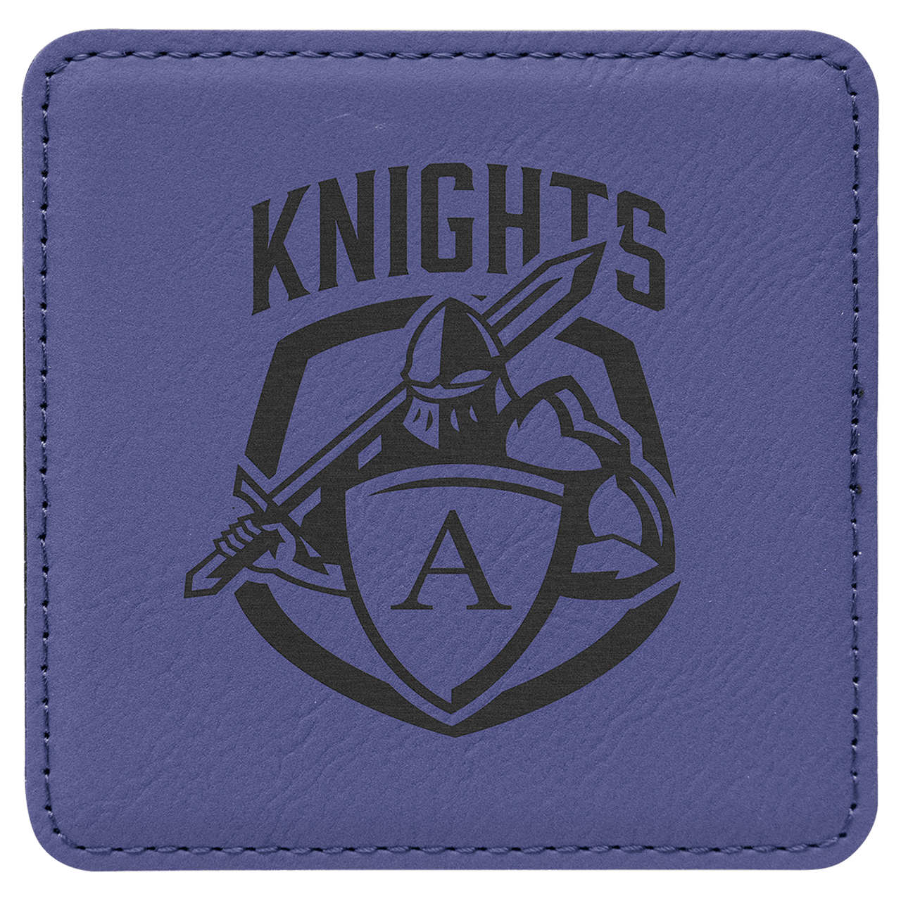 4" x 4" Square Teal Laserable Leatherette Coaster