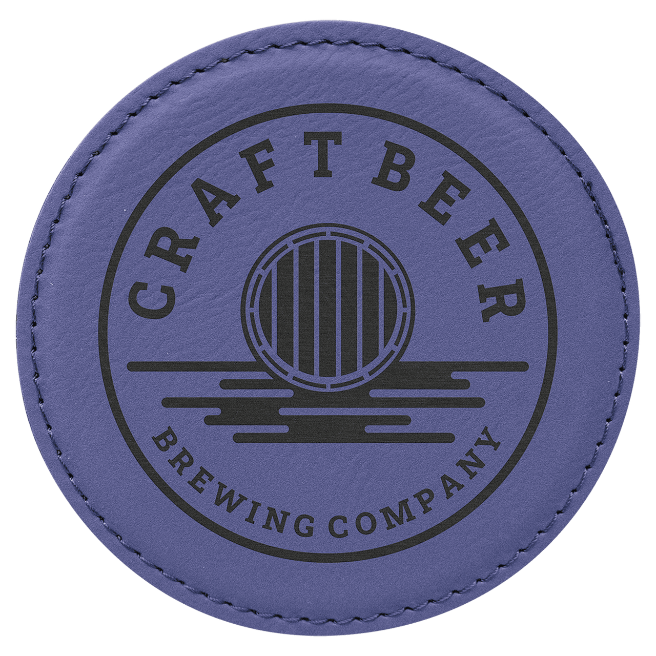 4" x 4" Square Cork Coaster with Stitching