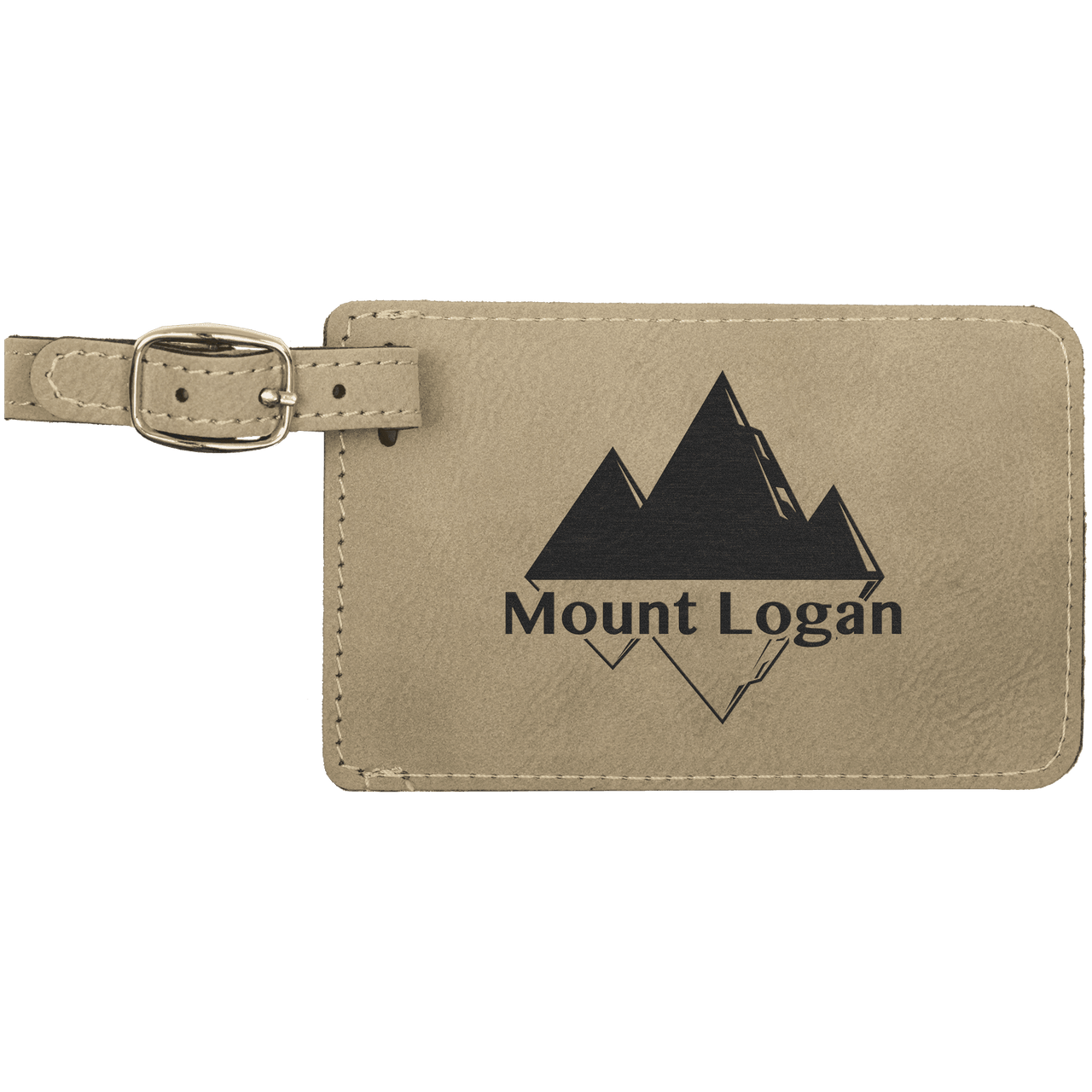 4 1/4" x 2 3/4" Gray Laserable Leatherette Luggage Tag