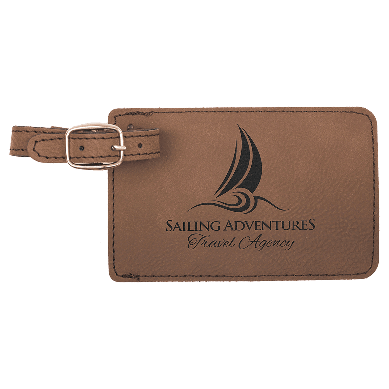 4 1/4" x 2 3/4" Gray Laserable Leatherette Luggage Tag