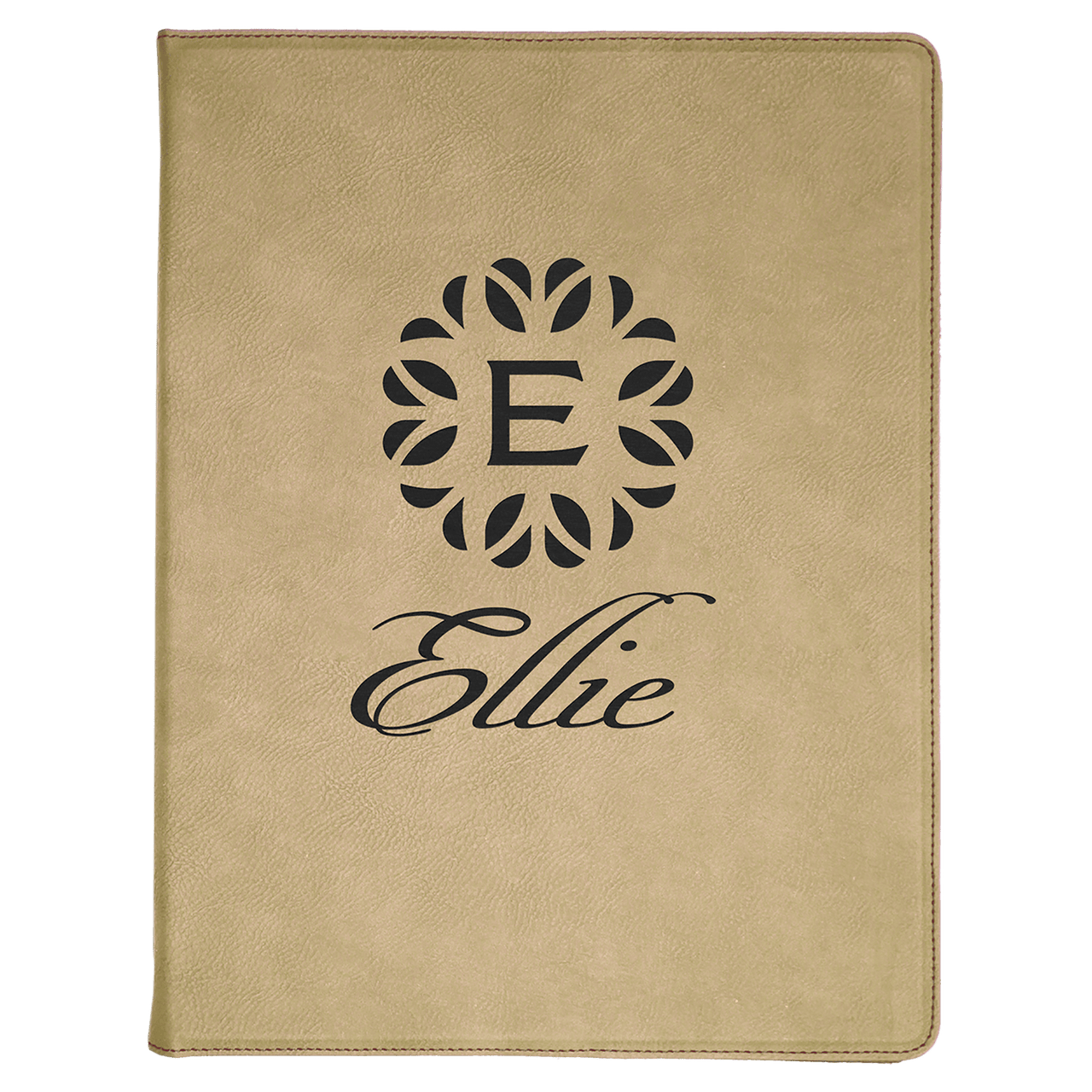 9 1/2" x 12" Pink Laserable Leatherette Portfolio with Notepad