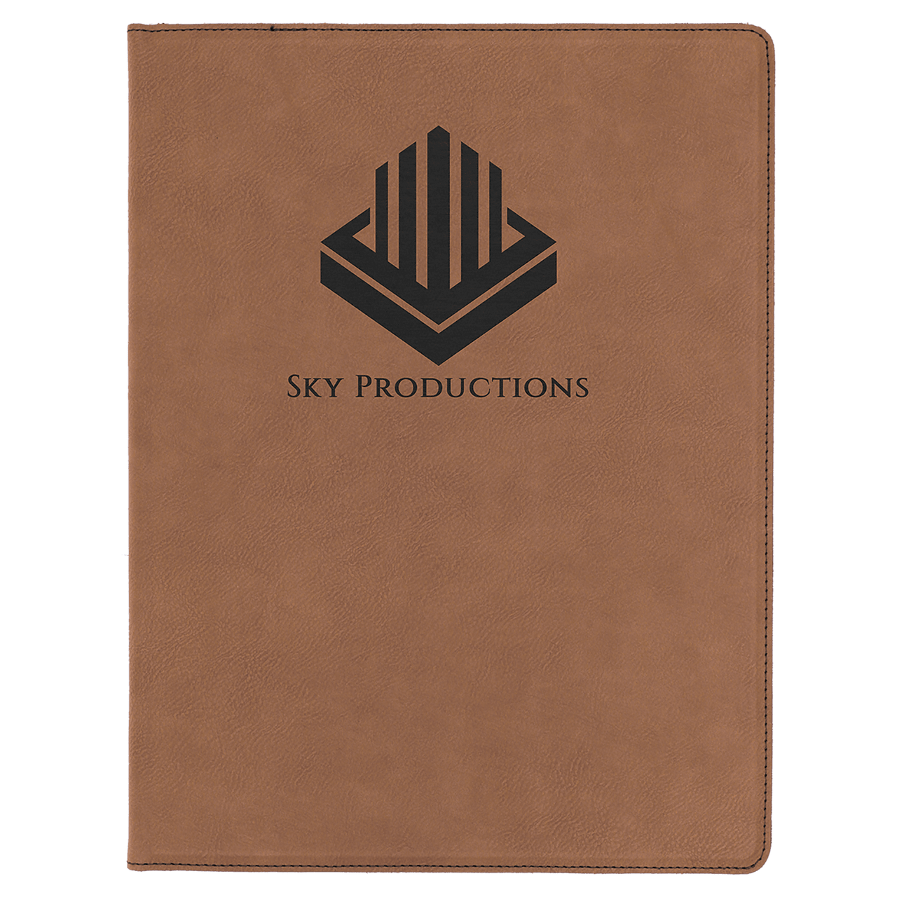 9 1/2" x 12" Pink Laserable Leatherette Portfolio with Notepad