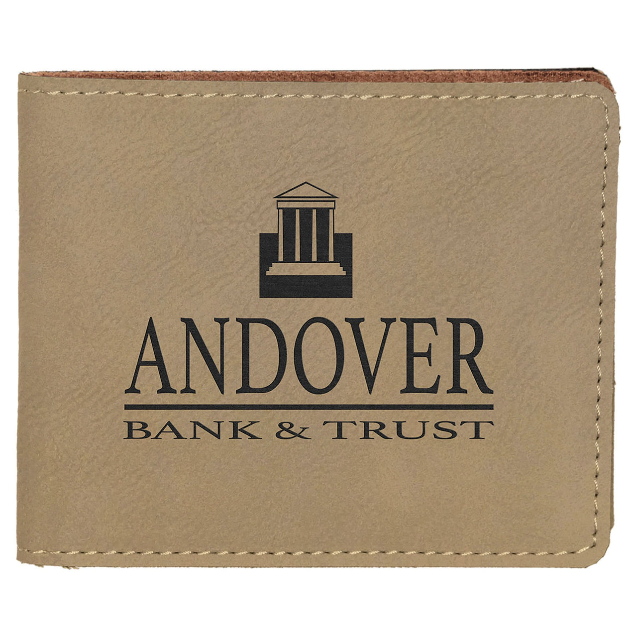 4 1/2" x 3 1/2" Rawhide Laserable Leatherette Bifold Wallet