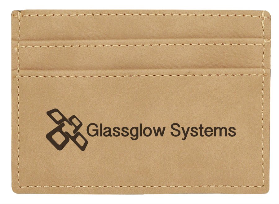 4" x 2 3/4" Rawhide Laserable Leatherette Wallet Clip