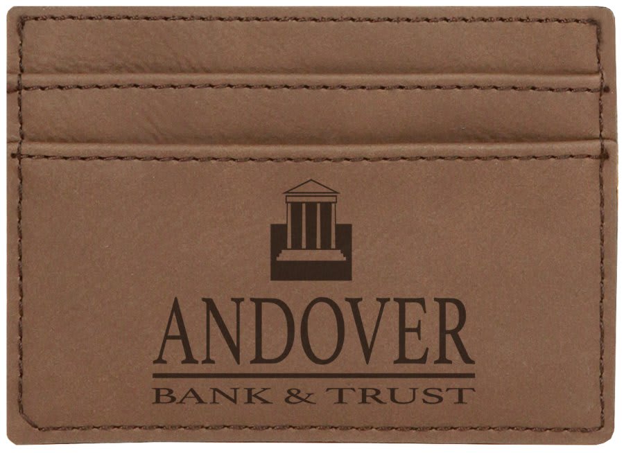 4" x 2 3/4" Rawhide Laserable Leatherette Wallet Clip