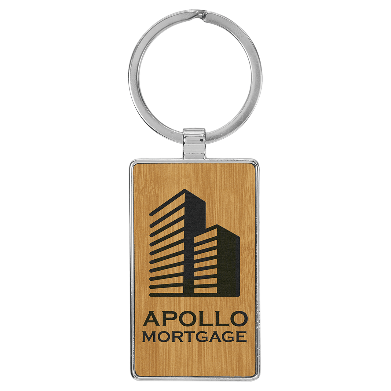 2 3/4" x 1 1/4" Dark Brown Laserable Leatherette Rectangle Keychain