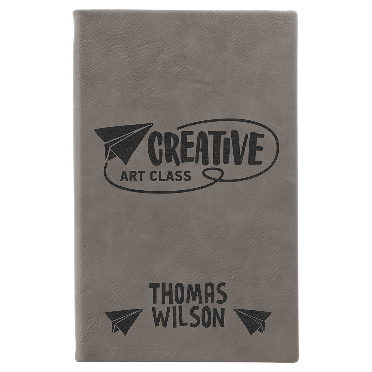 5 1/4" x 8 1/4" Light Brown Laserable Leatherette Sketch Book with Unlined  Notepad