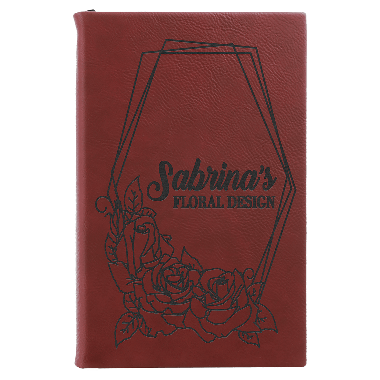 5 1/4" x 8 1/4" Light Brown Laserable Leatherette Sketch Book with Unlined  Notepad