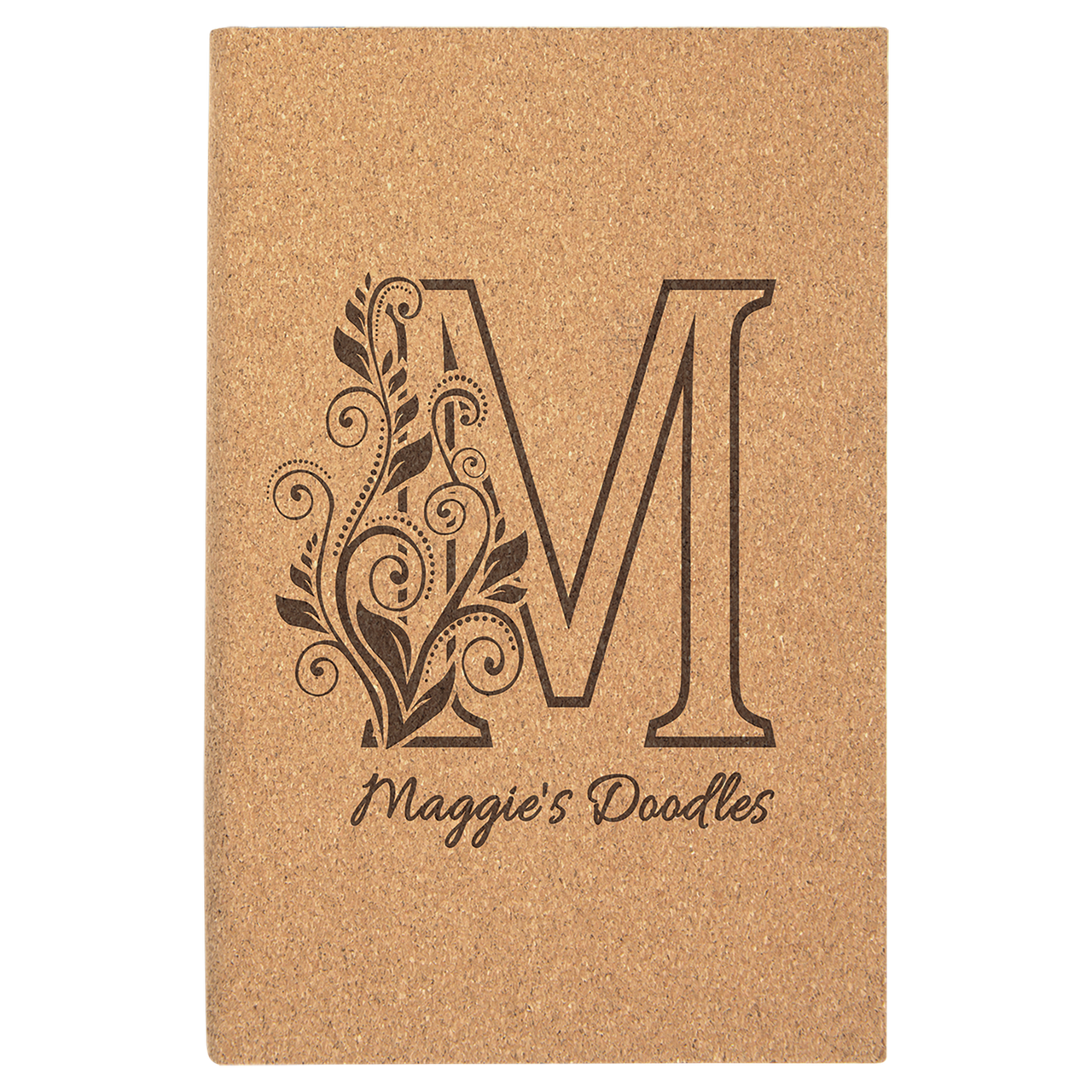 5 1/4" x 8 1/4" Light Brown Laserable Leatherette Sketch Book with Unlined  Notepad