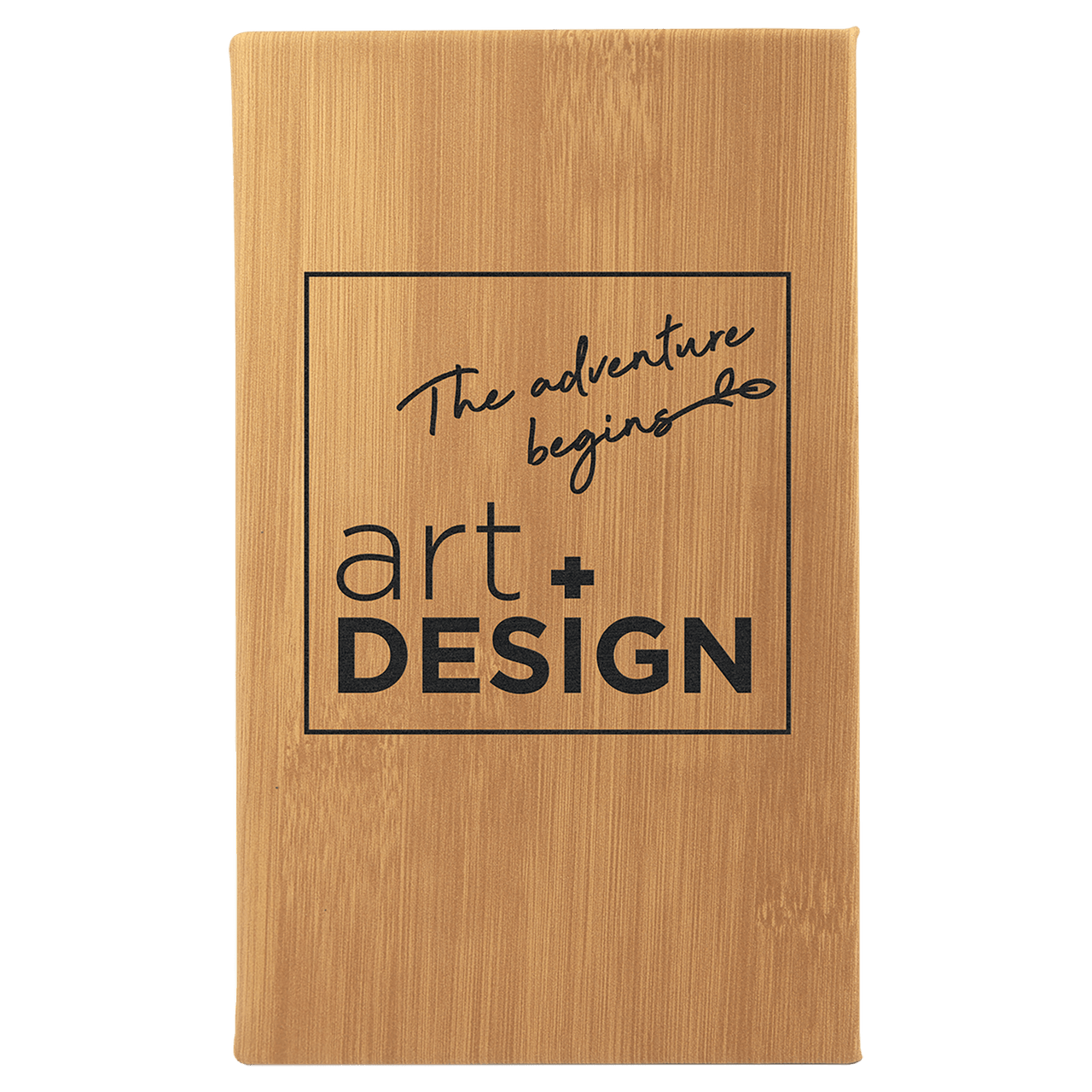 5 1/4" x 8 1/4" Light Brown Laserable Leatherette Sketch Book with Unlined  Notepad