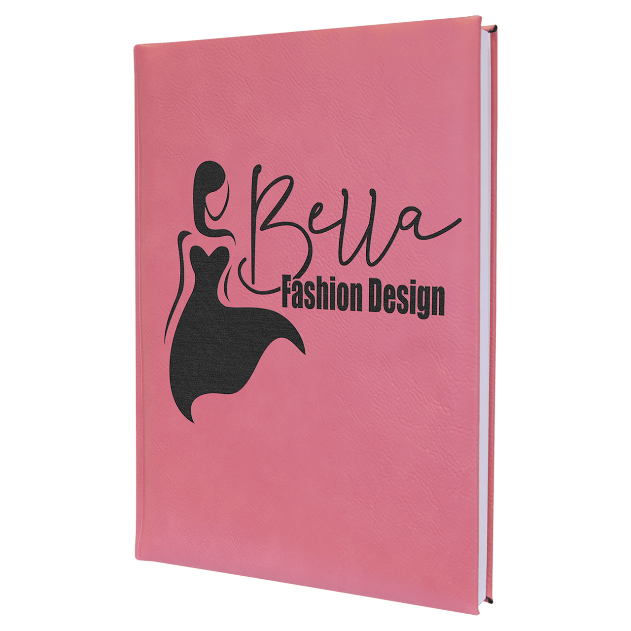7" x 9 3/4" Dark Brown Laserable Leatherette Sketch Book with Unlined Notepad