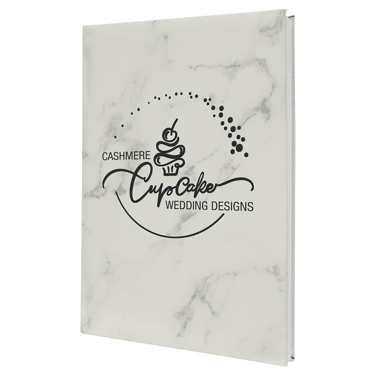 7" x 9 3/4" Dark Brown Laserable Leatherette Sketch Book with Unlined Notepad
