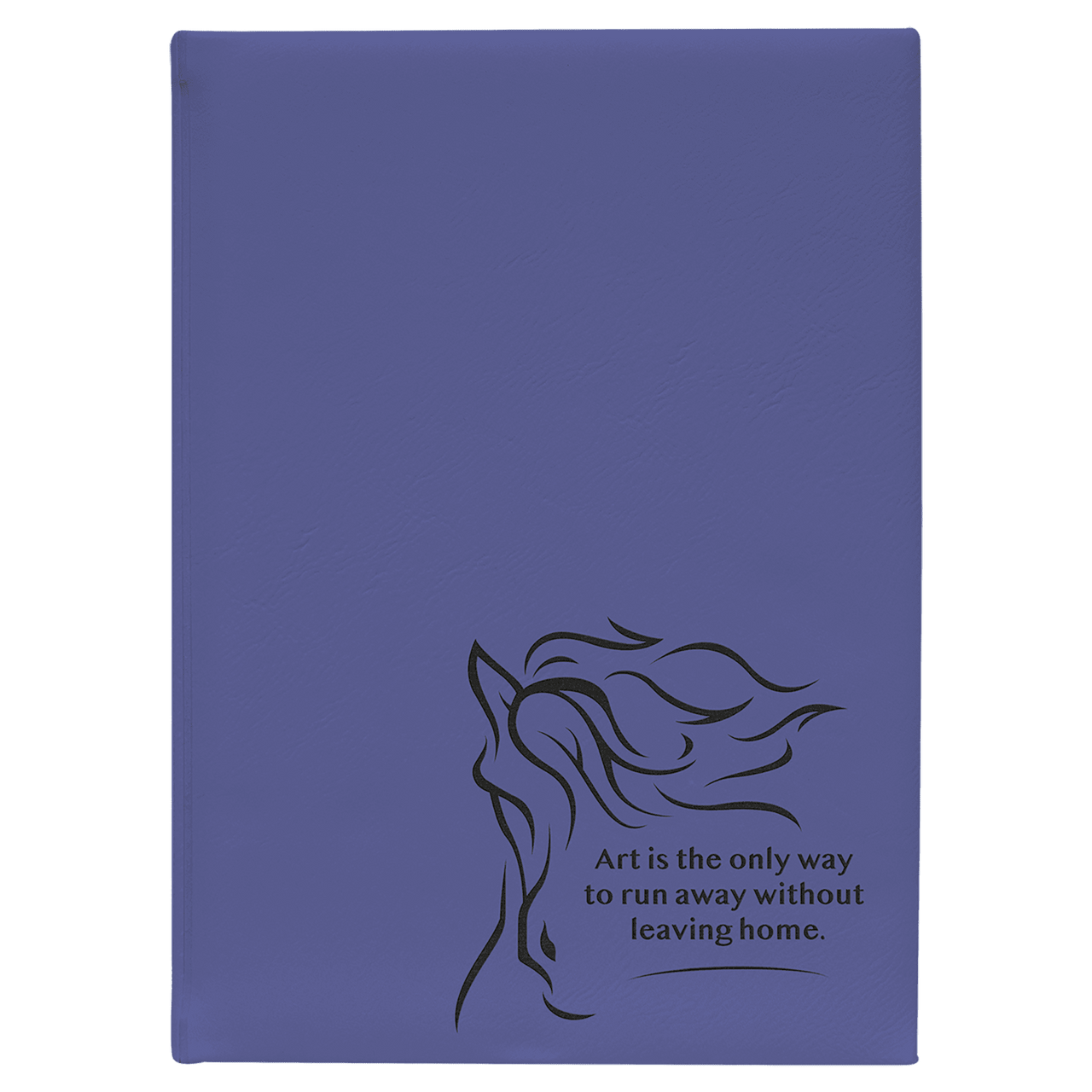 7" x 9 3/4" Dark Brown Laserable Leatherette Sketch Book with Unlined Notepad