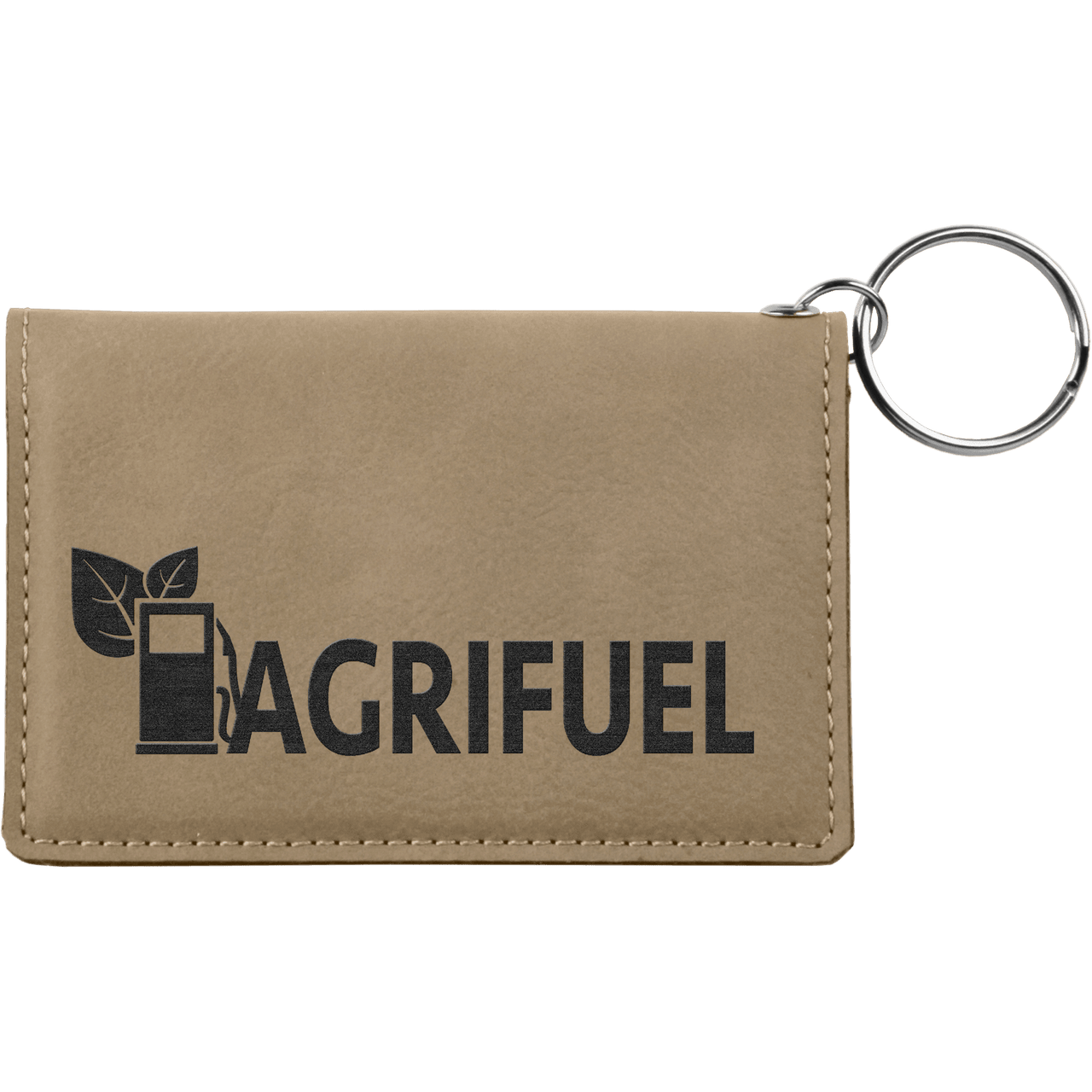 4 1/4" x 3" Rawhide Laserable Leatherette Keychain ID Holder