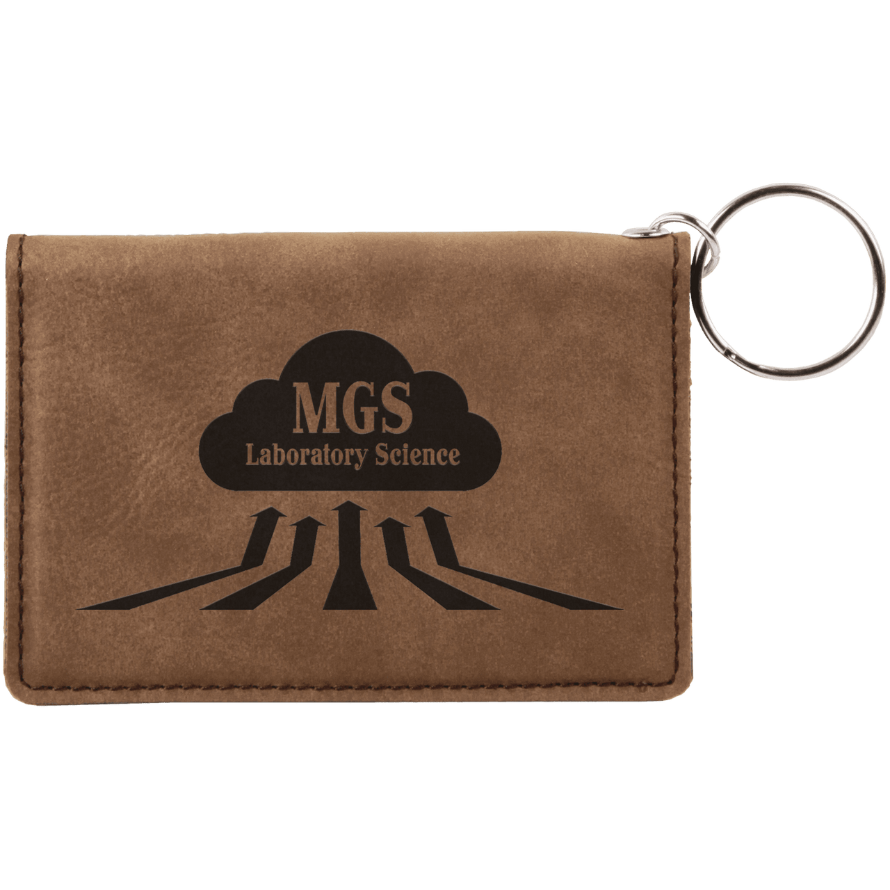 4 1/4" x 3" Rawhide Laserable Leatherette Keychain ID Holder