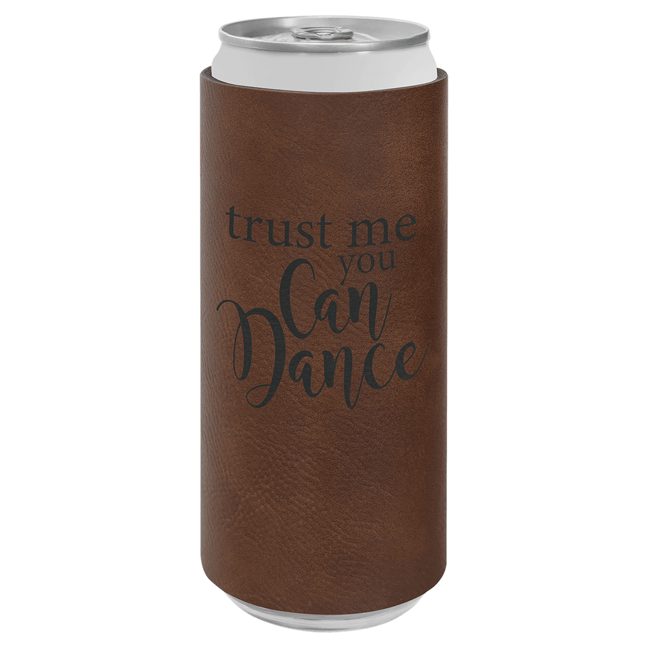 Red Laserable Leatherette Slim Beverage Holder