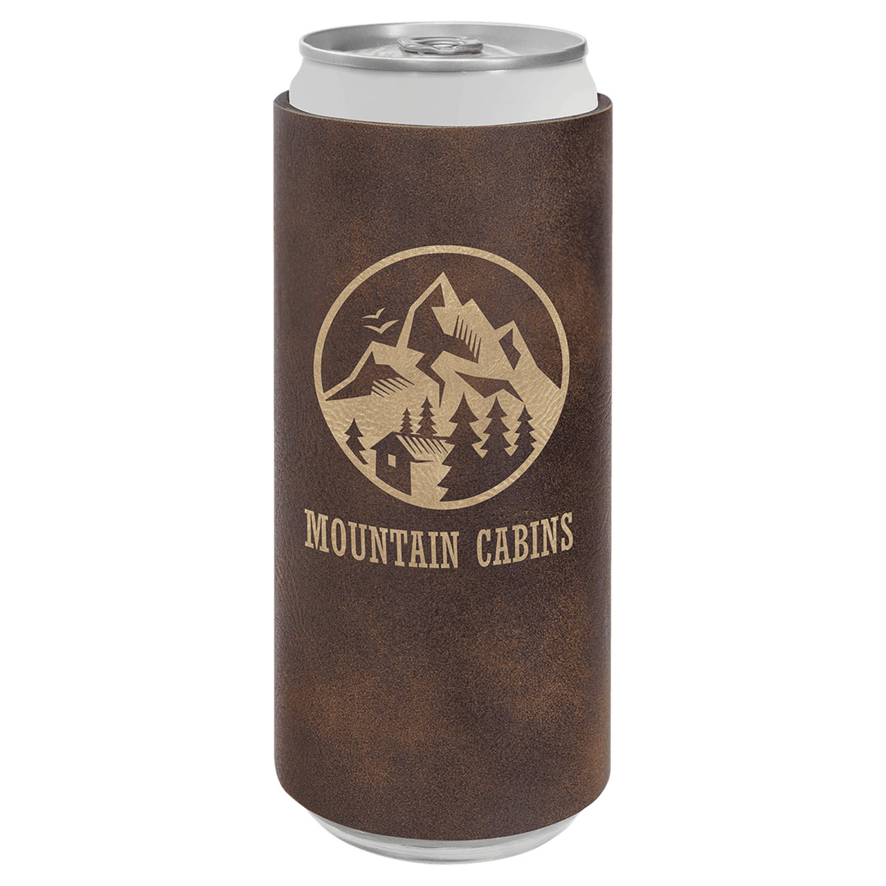 Red Laserable Leatherette Slim Beverage Holder