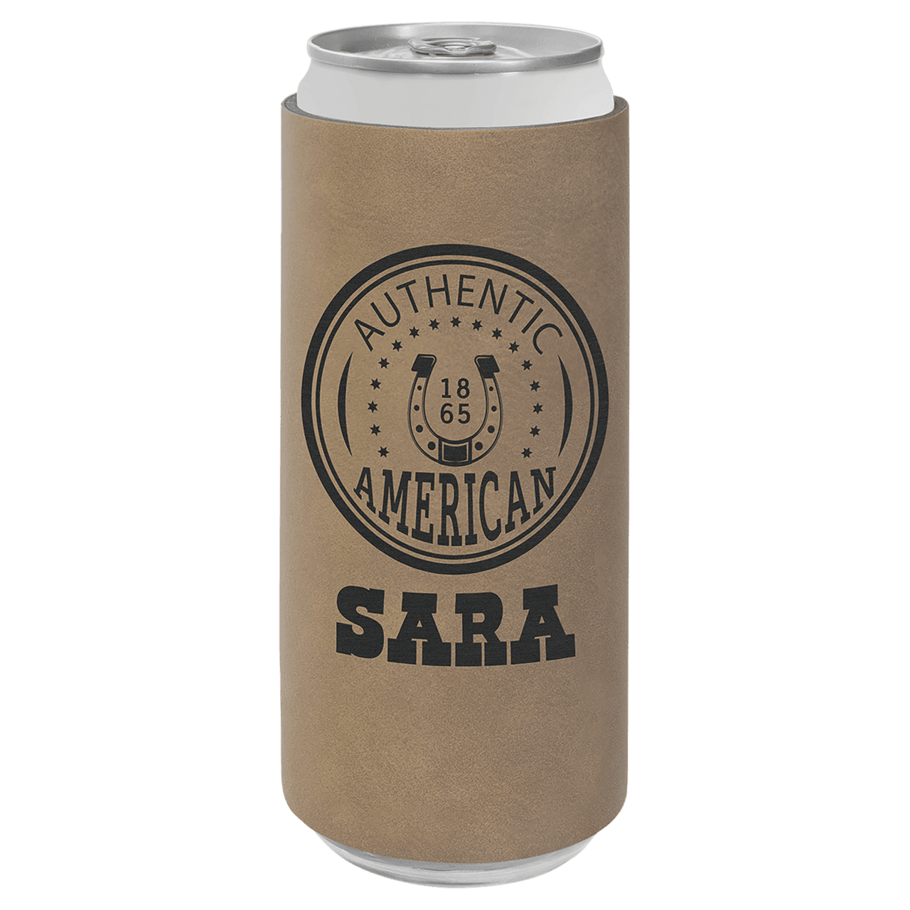 Red Laserable Leatherette Slim Beverage Holder