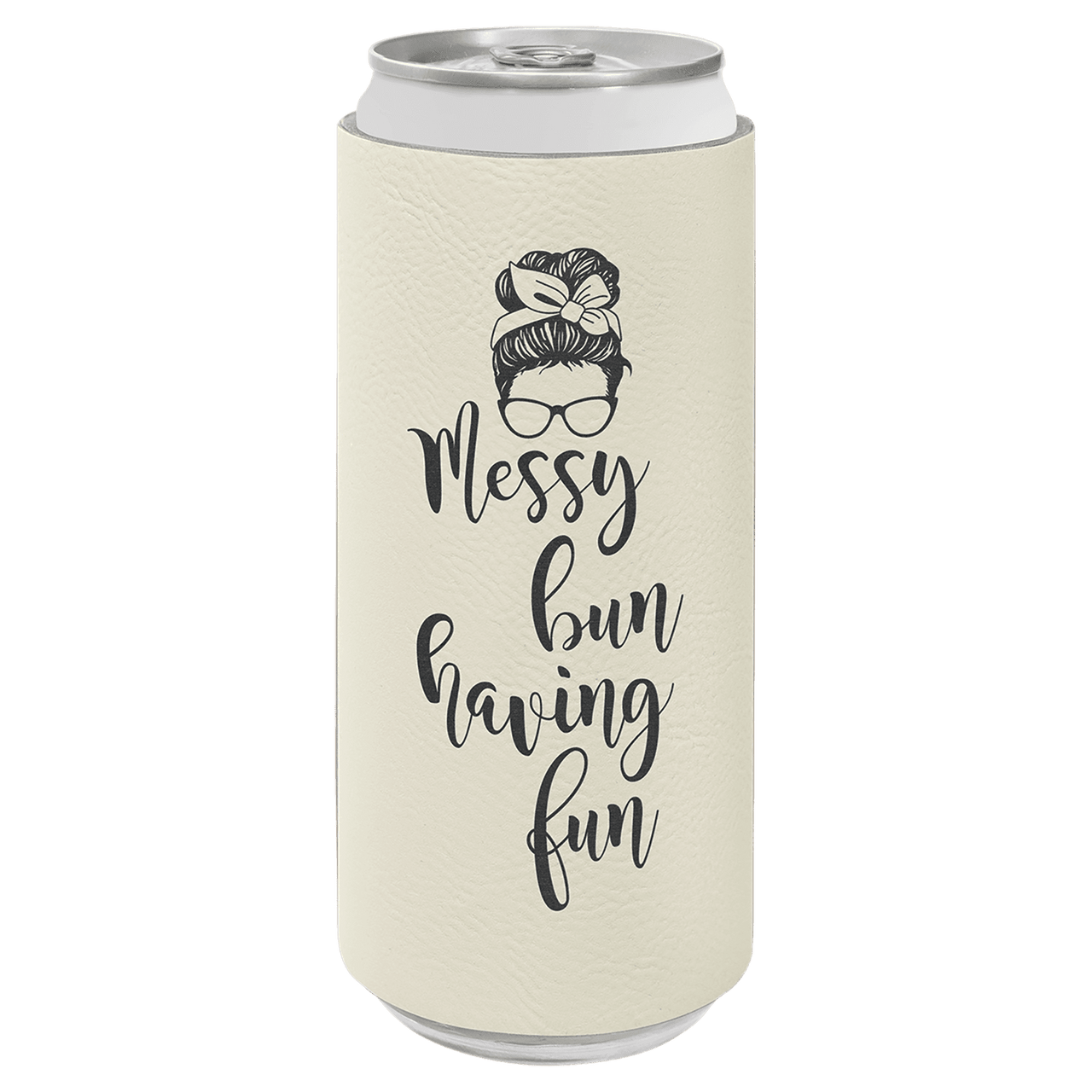 Red Laserable Leatherette Slim Beverage Holder