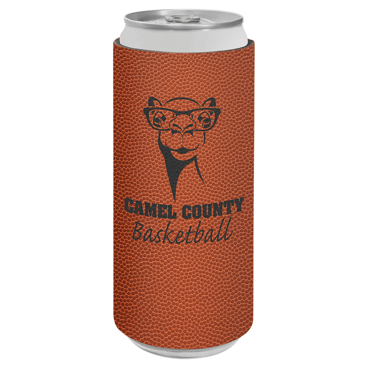 Red Laserable Leatherette Slim Beverage Holder