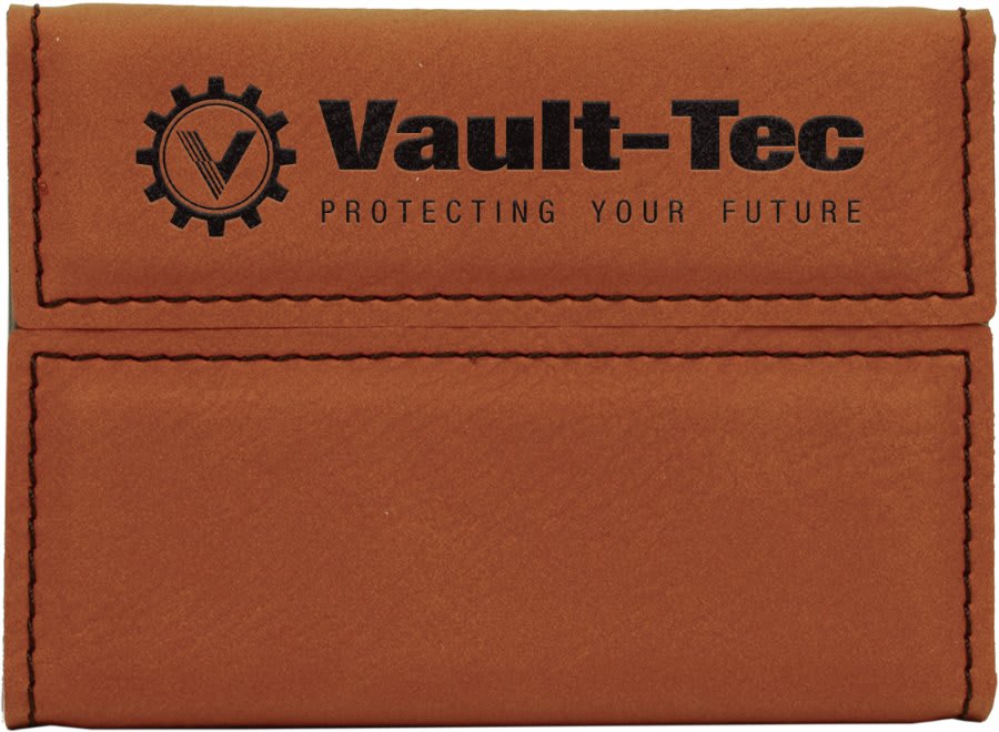 3 3/4" x 2 3/4" Gray Laserable Leatherette Hard Business Card Holder