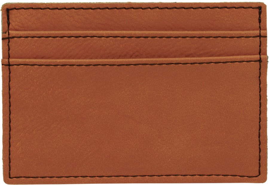 4" x 2 3/4" Rawhide Laserable Leatherette Wallet Clip