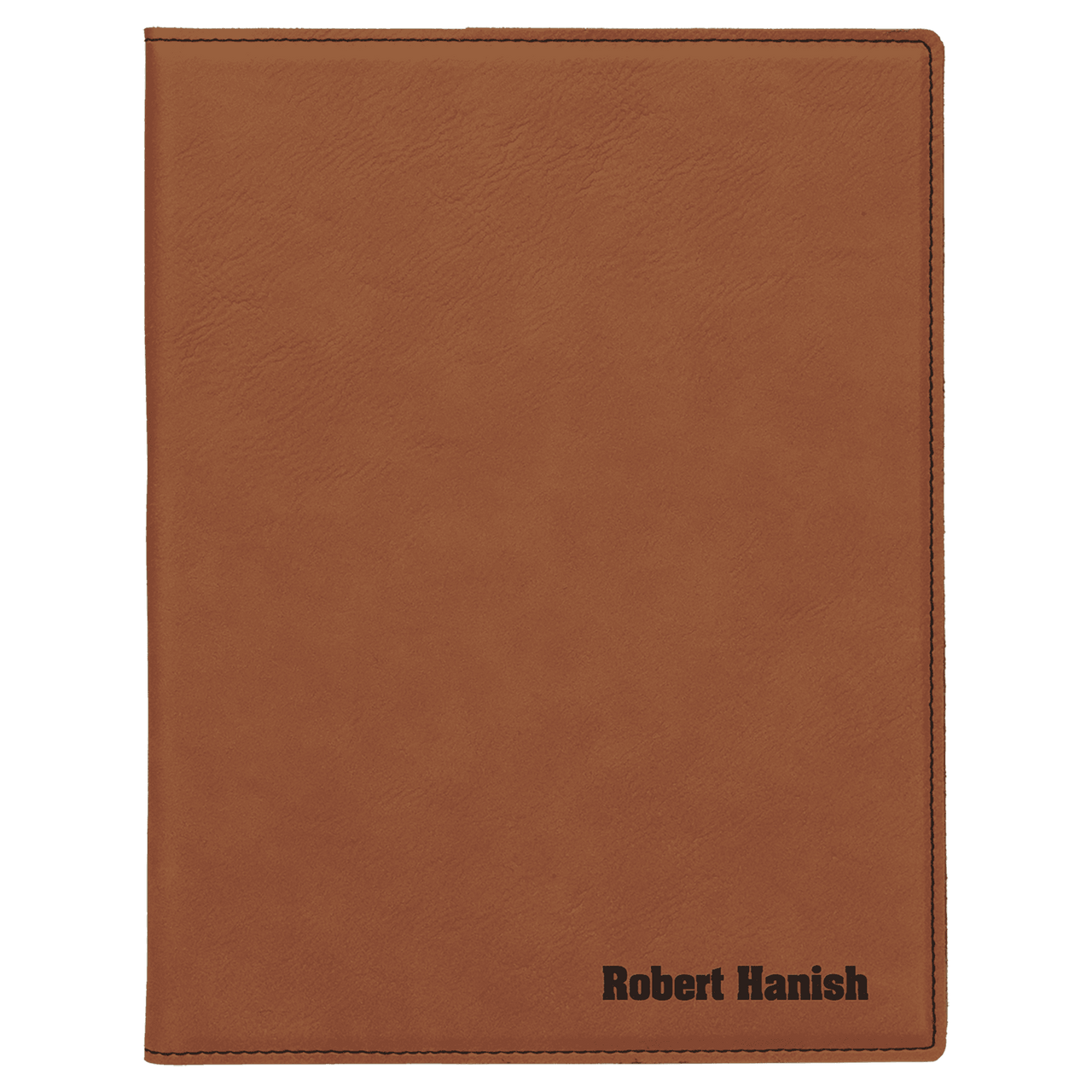 7" x 9" Dark Brown Laserable Leatherette Small Portfolio with Notepad