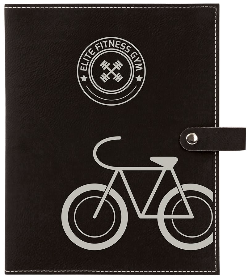 6 1/2" x 8 3/4" Black/Silver Leatherette Book/Bible Cover with Snap Closure