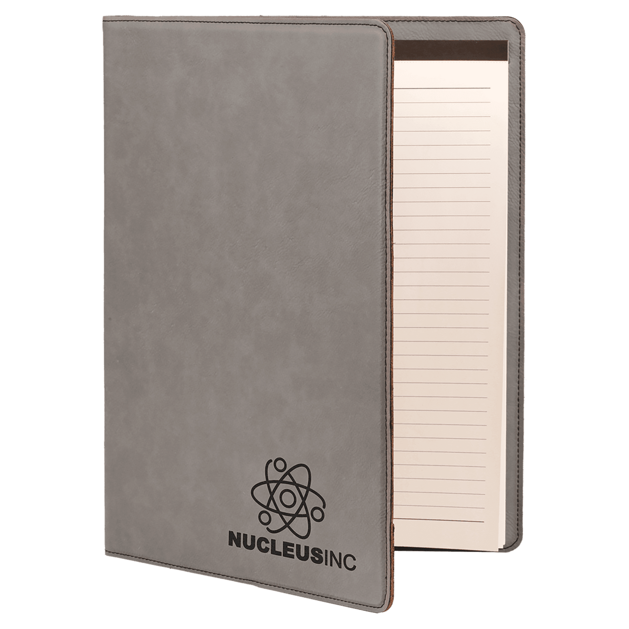 9 1/2" x 12" Pink Laserable Leatherette Portfolio with Notepad