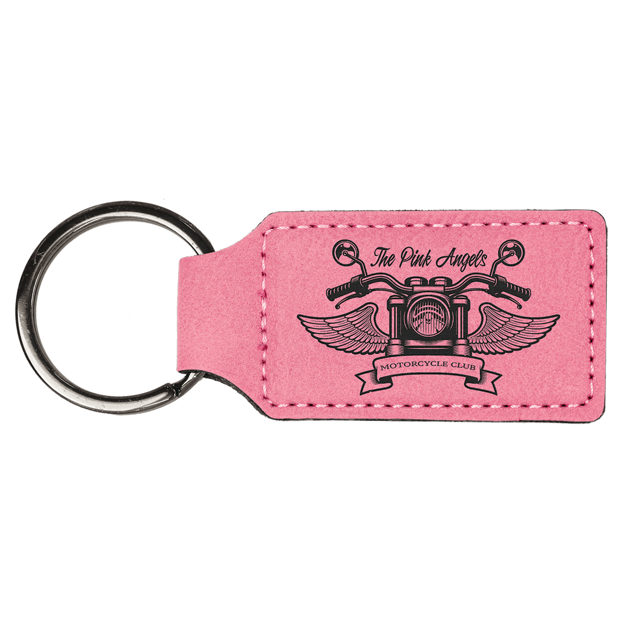 2 3/4" x 1 1/4" Dark Brown Laserable Leatherette Rectangle Keychain