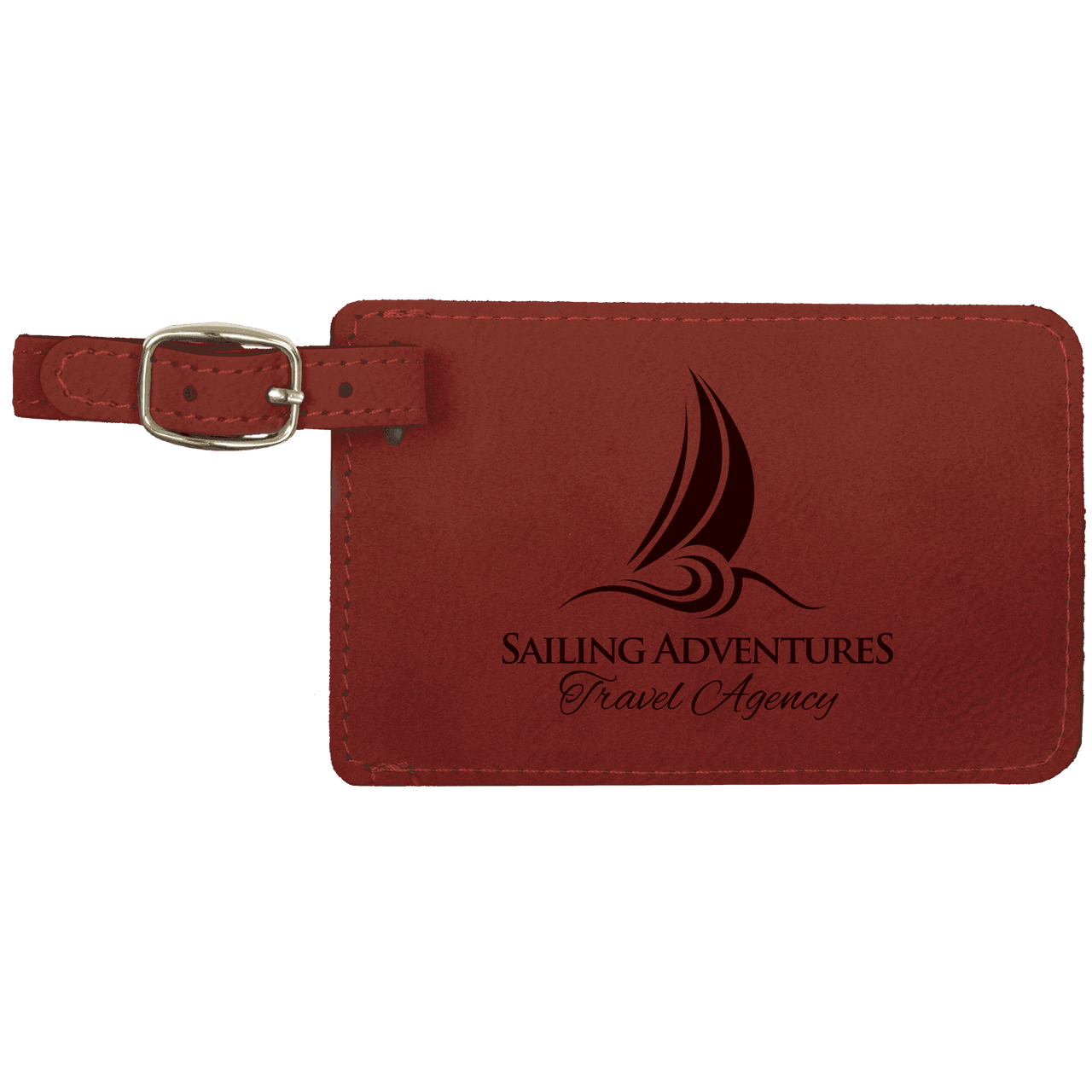 4 1/4" x 2 3/4" Gray Laserable Leatherette Luggage Tag