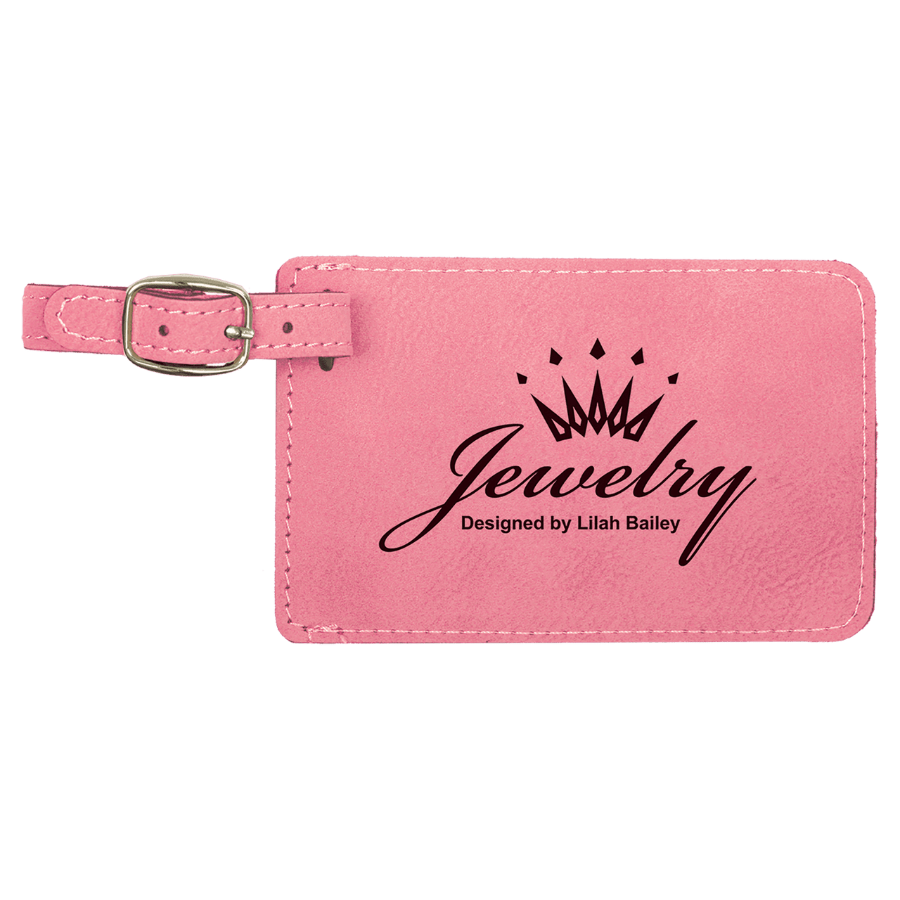 4 1/4" x 2 3/4" Gray Laserable Leatherette Luggage Tag