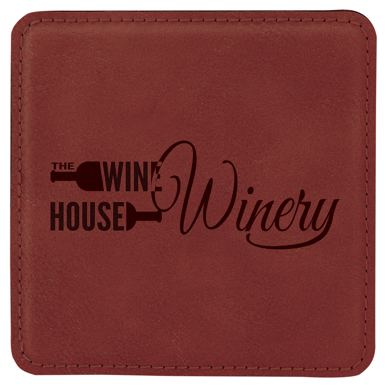 4" x 4" Square Teal Laserable Leatherette Coaster