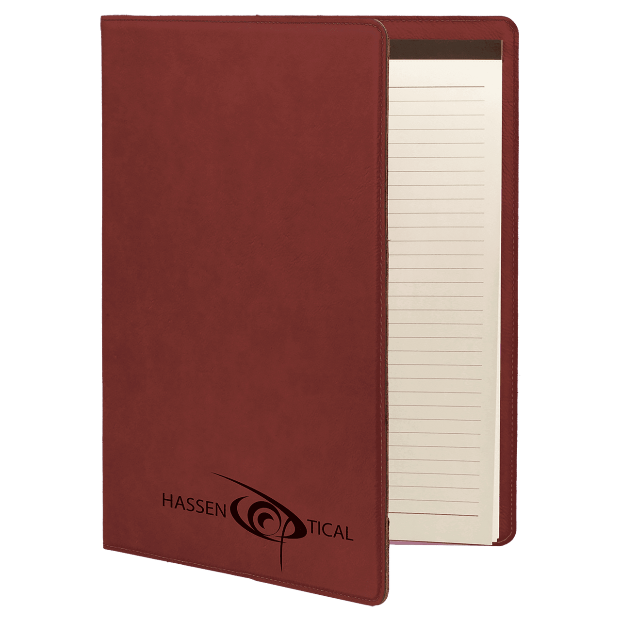 7" x 9" Dark Brown Laserable Leatherette Small Portfolio with Notepad