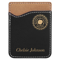 Thumbnail for Black/Gold Laserable Leatherette Phone Wallet