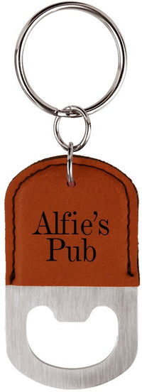 Thumbnail for Oval Teal Laserable Leatherette Bottle Opener Keychain