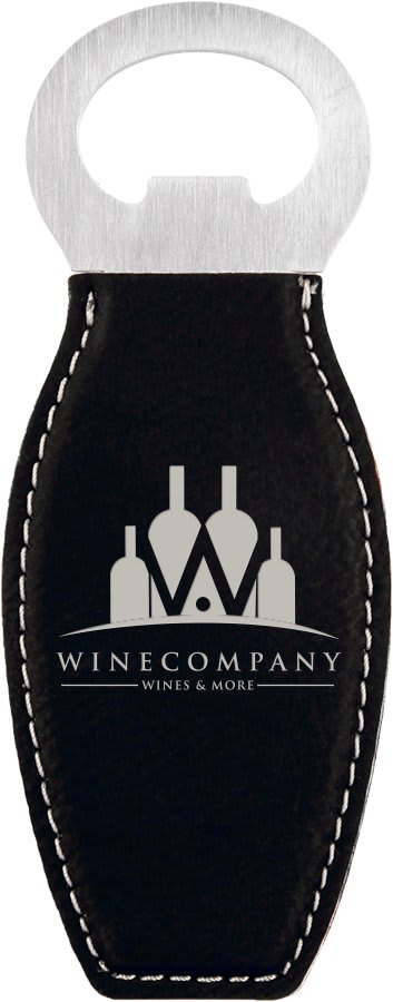 Teal Laserable Leatherette Bottle Opener with Magnet